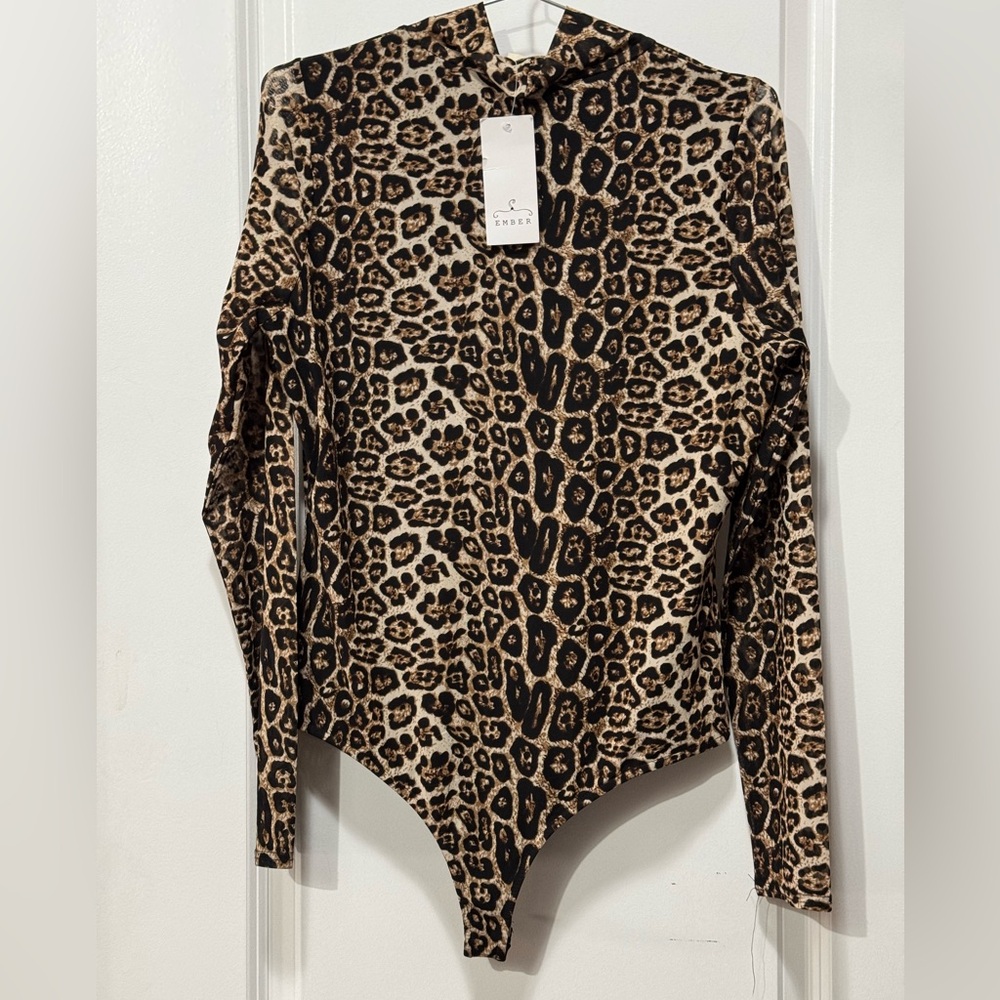 SHEIN Animal Print Long Sleeve Bodysuit XL NWT